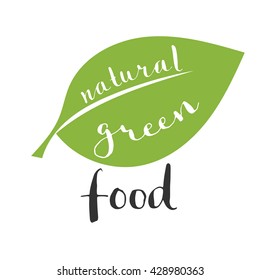 Go vegan, save a life. Vector slogan. Vegan food badge, label. Hand drawing element  for cafe,restaurants,organic products packaging. Green isolated vector illustration