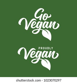 Go vegan t-shirt design. Healthy eating related typography. Vegetarian lettering inscription. Vector vintage illustration.