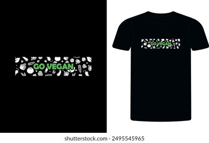 Go Vegan T-shirt Design Template, Celebrate World Vegan Day shirt design, Go Vegan concept typographic  shirt design.