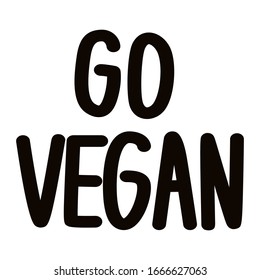 Vamos vegano. vectorial negro en blanco