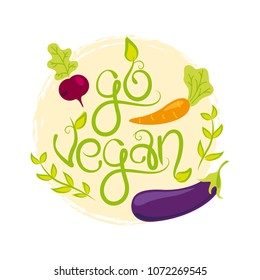 Go vegan vector illustration. 