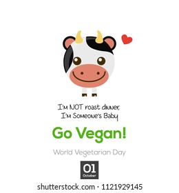 Go vegan vector illustration. vegetarian day design for greeting cards, posters, clothing, t-shirt, web