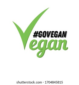 Go vegan vector label, badge