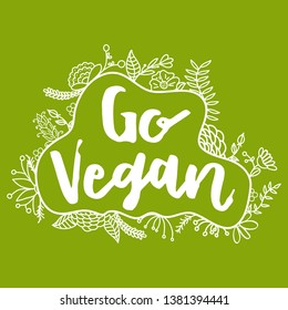 Go vegan. Zero Waste Concept. Hand drawn elements of zero waste life. Zero waste concept card. Good for posters, banners, web design, cards. Vector illustration.