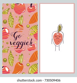 "Go Veggie!" card template