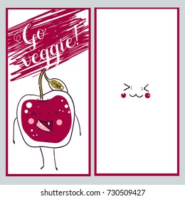 "Go Veggie!" card template