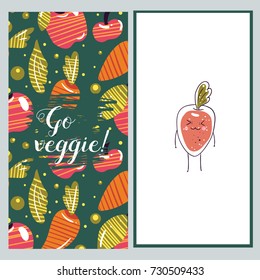 "Go Veggie!" card template