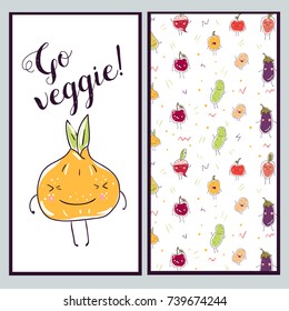 "Go veggie!" card template