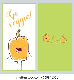 "Go veggie!" card template