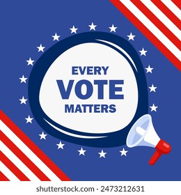 Go vote demonstration banner. Every vote matters. Election campaign. Vector illustration