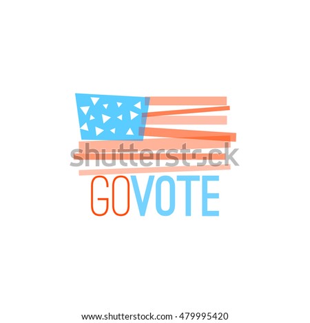 Go vote illustration for election designs, primitive flag design