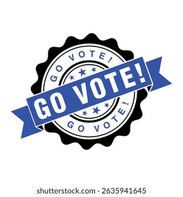 Go Vote Letter Rubber Stamp Template Design