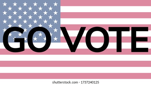 GO vote text on USA flag . Vector illustration