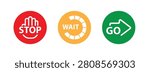 go wait stop sign. vector icon