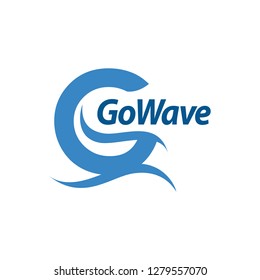 Go Wave. Initial letter G logo concept design template idea