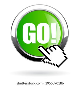 Go web button isolated on white background