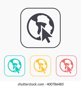 Go to web, globe web color icon set. Vector design 