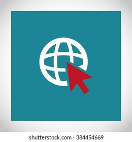Go To Web .Globe and  cursor.Vector icon.