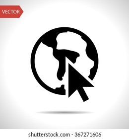 Go to web, globe web icon. Vector design