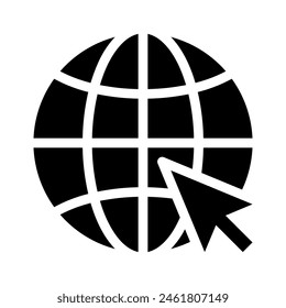 Go to web icon with click sign