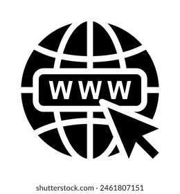 Icono Ir al Web con el signo del Hacer clic