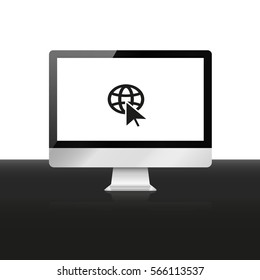 Go to web icon computer screen 