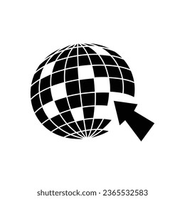 go to web icon design. internet network sign and symbol. globe vector illustration.