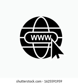 Go to Web Icon. Direction to Internet Access - Vector Sign & Trendy Symbol.