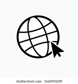 Go to Web Icon. Direction to Internet Access - Vector Sign & Trendy Symbol.