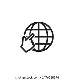 Go to web icon in flat design