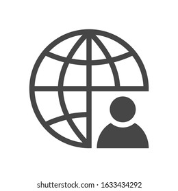 Go to web Icon in flat style isolated on white background. Personal website symbol. Vector illustration.