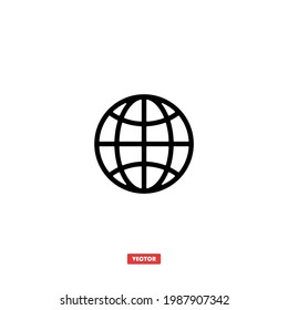 Ir al icono web. Icono de globo ilustración vectorial