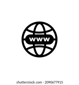 Go to web icon. Globe website internet simple flat icon vector