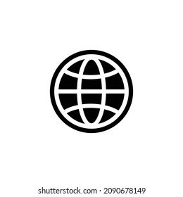 Ir al icono web. Vector de icono plano simple de Internet en la página web del Globe
