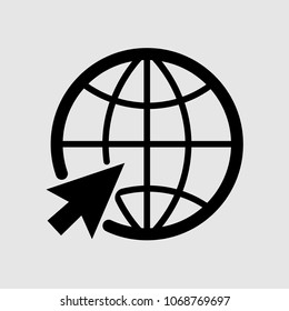 Go to web icon. Internet flat vector illustration for website on white background.