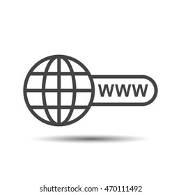 Go to web icon. Internet flat vector illustration for website on white background with shadow.