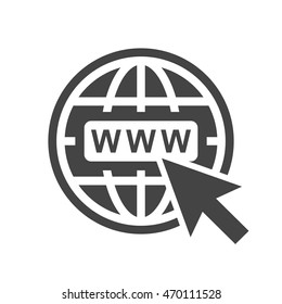 Go to web icon. Internet flat vector illustration for website on white background.