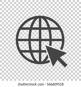 Go to web icon. Internet flat vector illustration for website on isolated background.