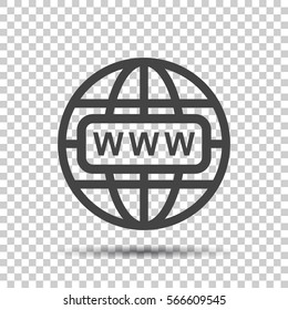 Go to web icon. Internet flat vector illustration for website on isolated background.