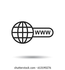 Go to web icon. Internet flat vector illustration for website on white background.