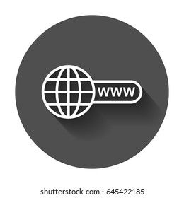 Go to web icon. Internet flat vector illustration for website with long shadow.