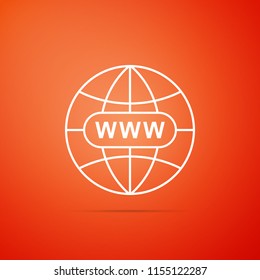 Go To Web icon isolated on orange background. Www icon. Website pictogram. World wide web symbol. Internet symbol for your web site design, app, UI. Flat design. Vector Illustration