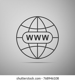 Go To Web icon isolated on grey background. Www icon. Website pictogram. World wide web symbol. Internet symbol for your web site design, logo, app, UI. Flat design. Vector Illustration