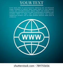 Go To Web icon isolated on blue background. Www icon. Website pictogram. World wide web symbol. Internet symbol for your web site design, logo, app, UI. Flat design. Vector Illustration