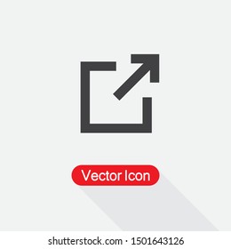 Go To Web Icon, Link Icon,External Link Icon Vector Illustration On Light Gray Background Eps10