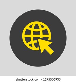 Go to web icon on grey background. Vector illustration