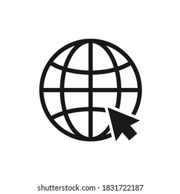 Go to web icon on white. vector illustration