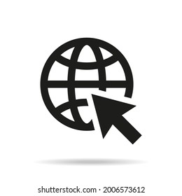 Ir al icono web sobre fondo blanco.