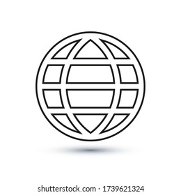 Go to web icon, outline vector sign, linear style pictogram isolated on white. Symbol, logo illustration. Editable stroke. Eps10 vector illustration.