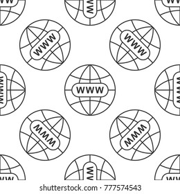 Go To Web icon seamless pattern on white background. Www icon. Website pictogram. World wide web symbol. Internet symbol for your web site design, logo, app, UI. Flat design. Vector Illustration